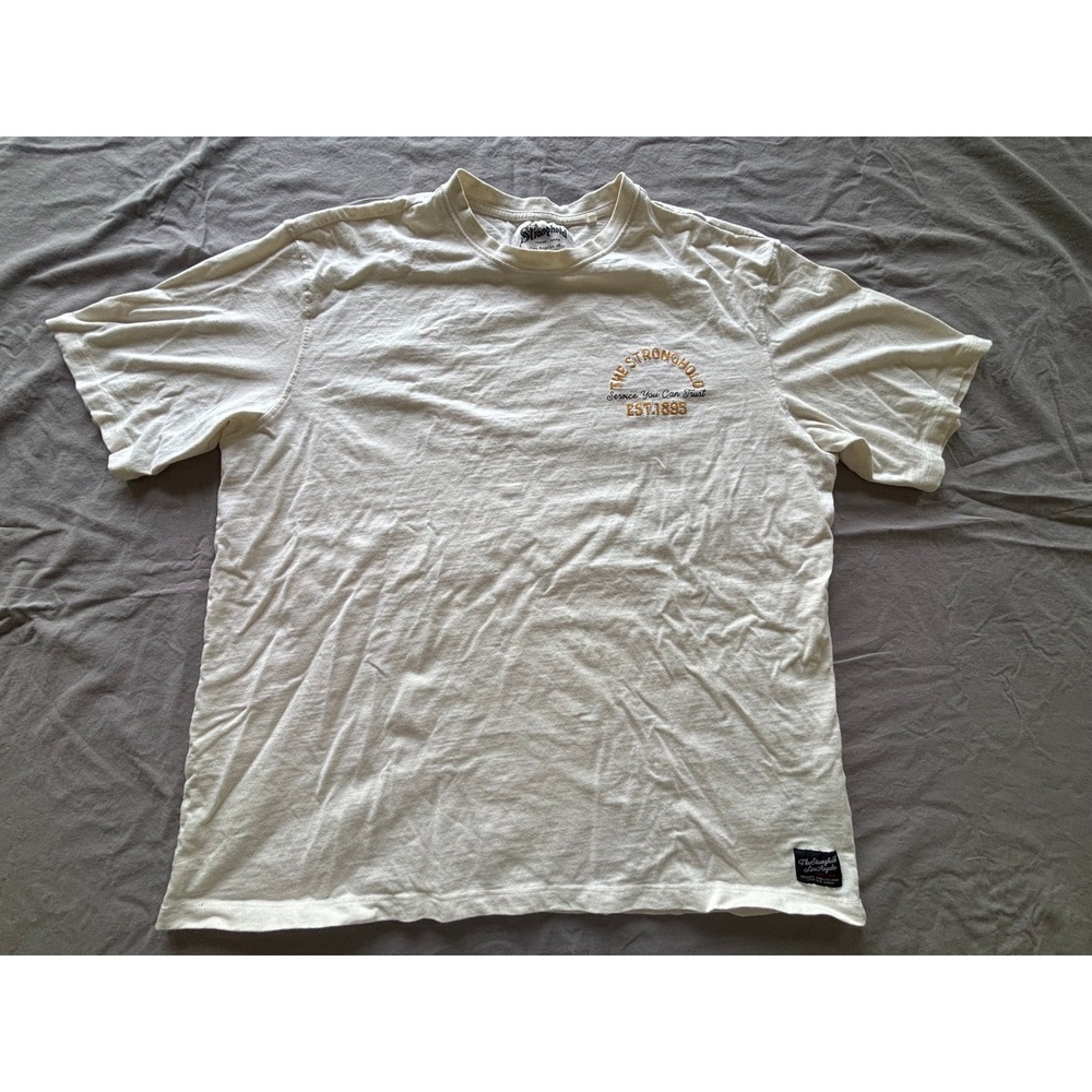 The Stronghold Los Angeles Vintage Motorcycle Graphic T-Shirt Mens XL Cream